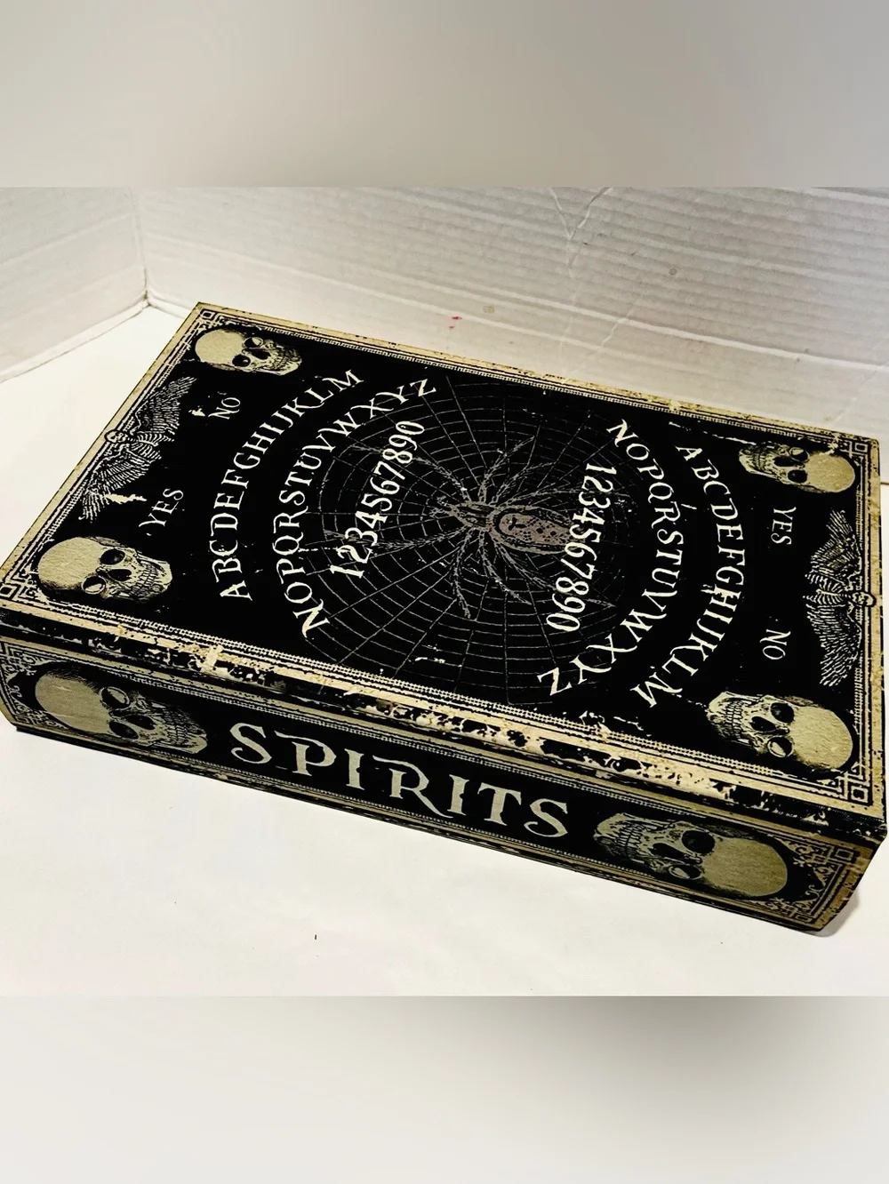 Halloween Skull Fake Book Box Gothic + Sticker Lot & More